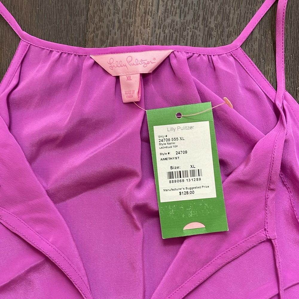 Lilly Pulitzer Fuchsia Ruffle Tank Top - Picture 4 of 6
